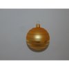 ONREX Vianočná ozdoba sklenená guľa zlatá/oranžová prúžky pr. 8 cm