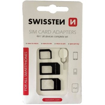 Sada SIM adaptérov + ihla Swissten, 4v1 85002300