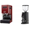 Gaggia New Classic EVO, red + Eureka Atom W 75, black