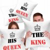 VALENTÍNSKY DARČEK PRE ZAMILOVANÝCH Vankúše s potlačou HIS QUEEN HER KING