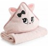 Eurofirany Bavlnená detská osuška BABY 72 mačička ružová Bavlna 100x100 cm