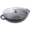 Staub Wok so sklenenou pokrievkou 30 cm čierny