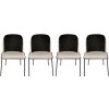 Kalune Design Sada 4 ks jedálenských stoličiek Dore zamat čierna/krémová