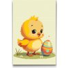 Vymalujsisam.sk Maľovanie podľa čísiel - Veľkonočné kuriatko s vajíčkom Veľkosť: 20x30cm, Rám: Na kartónovej doske
