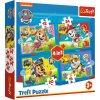 TREFL puzzle Labková patrola: Bežiace šteniatka 4 v 1 (12, 15, 20, 24 dielikov) 34628
