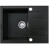 Gamma Modern 6550, 1-komorový granitový drez 650x500x210 mm s krátkym odkvapkávačom, čierna so zlatými bodmi, GMA-ZLE000093
