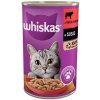WHISKAS 1+ s hovädzím mäsom v omáčke 400 g Mokrá plechovka