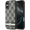 DKNY PU Leather Checkered Pattern and Stripe zadný kryt pre iPhone 17 Black