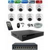 Amiko IP 8 kamerový set so switchom, 2Mpix, Dome (1200K8V2) (Amiko)