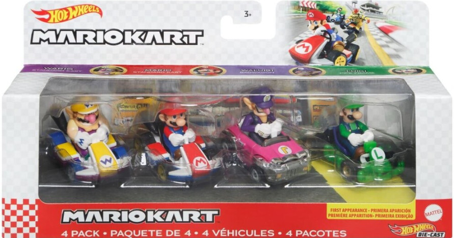 Hot Wheels Mario Kart 4 Pack Vehicles