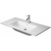 DURAVIT - ME by Starck Umývadlo nábytkové, 103x49 cm, s prepadom, s otvorom na batériu, WonderGliss, biela 23361000001