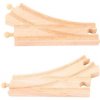 Bigjigs Rail Drevené koľaje Výhybky - 16 cm - 2 ks