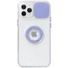 AppleKing transparentný kryt s držiakom na prst a krytkou kamery pre iPhone 13 Pro - fialový - možnosť vrátiť tovar ZADARMO do 30tich dní