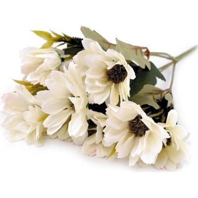 Umelá kytica chryzantéma krémová svetlá 1zväzok
