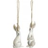 Chic Antique Set 2ks krémová antik závesná dekorácia králik 3,5*3*8 cm