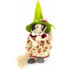 Drevená figúrka na pružinke - Bosorka so zeleným klobúkom