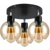 BERGE Sklenená LED stropná lampa 3xE27 - jantárová farba