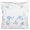 Návlek na vankúš, Trpaslíci modrostrieborní, biely, 40 x 40 cm