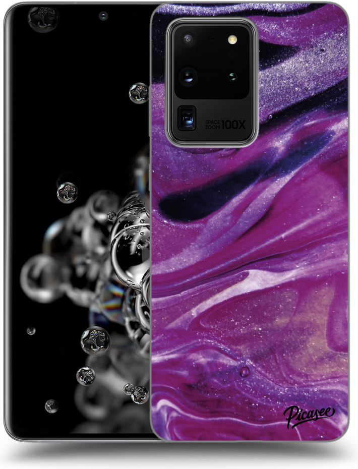 Púzdro Picasee silikónové Samsung Galaxy S20 Ultra 5G G988F - Purple glitter čierne