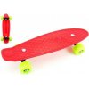Skateboard - pennyboard 43cm, nosnost 60kg plastové osy, červený, zelená kola