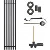 CERANO - Kúpeľňový radiátorový set Francesco - kombinované vykurovanie, wifi tyč - bočné jednobodové pripojenie - 872W - čierna matná - 1500x390 mm CER-663697