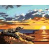 ZUTY Maľovanie podľa čísel - HĽADIACI ALIGÁTOR A ZÁPAD SLNKA (D. RUSTY RUST) Rámovanie: vypnuté plátno na rám, Rozmer: 80x100 cm