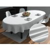 Biante Saténový oválny obrus polyesterový Satén LUX-011 Strieborný 140x160 cm