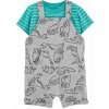 CARTER'S Set 2dielny tričko kr. rukáv, kraťasy na traky Grey Dinos chlapec NB/ veľ. 56