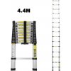 Jopassy teleskopický rebrík výsuvný rebrík skladací rebrík stabilný hliníkový rebrík 4,4 m strieborný bez háčikov