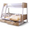 Wilsondo Poschodová posteľ s úložným priestorom Moritz 120x200 - dub/biela