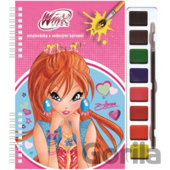 Omalovánky s vodovými barvami a štětcem Winx Club fashion