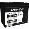 Green Cell CUBE AGM IP54 12V 55Ah VRLA Battery Gel deep cycle scooter mower boat barge mower tractor fishing boat