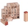 Drevené mini pečiatky 30ks - abeceda malá