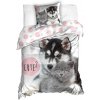 Posteľná bielizeň bavlna Husky a mačiatko