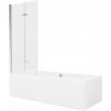 MEXEN/S - Cube obdĺžniková vaňa 170 x 80 cm s panelom + vaňová zástena 80, transparent, chróm 550517080X9208020100
