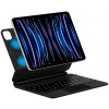 AppleMix Bluetooth klávesnica + puzdro pre iPad Air 13 (2025) / (2024) / Pro 12.9 (2022) / (2021) / (2020) / (2018) - magnetický držiak - umelá koža - čierna