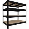 Regál do domácnosti Biedrax 45 x 120 x 90 cm, čierny, 4 police MDF, nosnosť 200 kg na policu