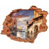 Diera 3D v stene nálepka Krakov, poľsko 90x70 cm