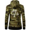 Cycle bicykel - Mikina dámska trendy zipper s kapucňou - S ( Zelený maskáč )