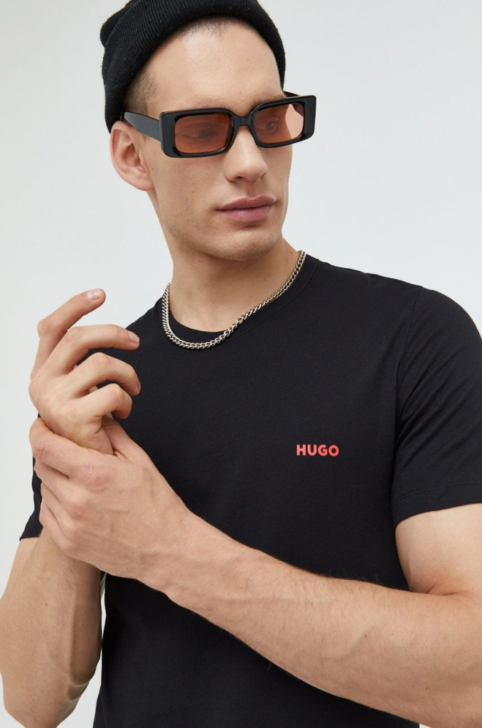 Hugo tričko 3-pak čierne