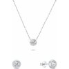 Brilio Silver Moderný strieborný set šperkov so zirkónmi SET220W (náušnice, náhrdelník)