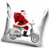 Carbotex · Vianočný vankúš Santa na Vespe - 40 x 40 cm