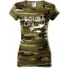 Scuba life - Dámske maskáčové tričko - 2XL ( Zelený maskáč )