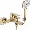 Rea Argus, vaňová batéria s ručnou bodovou sprchovou súpravou, zlatá matná, REA-B6414