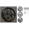 Solárna nástenná LED dekorácia kruh kov čierna/zlatá 25 cm