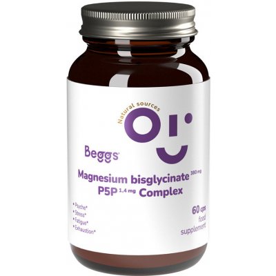 BEGGS Magnesium bisglycinate 380 mg + P5P complex 1,4 mg 60 kapsúl