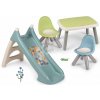 Set šmykľavka s vlhčením a posedenie Zvieratká XS Slide Little Smoby dĺžka šmyku 90 cm a stôl s dvoma stoličkami KidChair