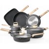 Sada indukčných hrncov 19 ks, nepriľnavý povrch, čierna