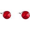 Náušnice Swarovski Elements s broušeným krystalem, visací, tvar tečka, světle červené, 713907lightsiam