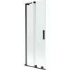 Mexen Velar L, 2-krídlová posuvná vaňová zástena 75 x 150 cm, 8mm číre sklo, čierna matná, 896-075-003-01-70